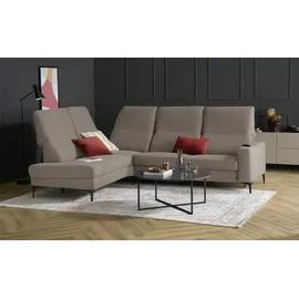 Max Schelling Eckcouch Mikrofaser 2-Sitzer Braun