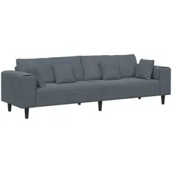 vidaXL Samt Sofa mit Kissen mit Kissen Dunkelgrau 208 cm Samt
