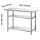 Vevor Gastronomie Arbeitstisch 1219 x 610 x 864 mm, Edelstahltisch mit 3 Ebenen & Höhenverstellbaren Ablagen Belastbarkeit Top 245 kg & 2 Unterablagen je 204 kg Vorbereitungstisch für Restaurant