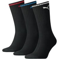 Puma Unisex Sport-Socken, Vorteilspack - Sport Crew Stripe, Tennissocken, Streifen Schwarz 39-42