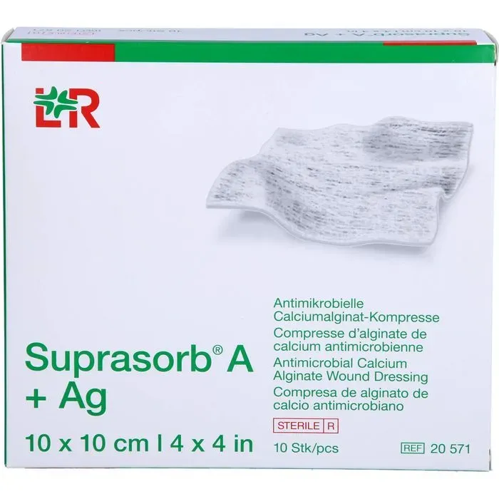 SUPRASORB A+Ag Antimik.Cal.Alginat Kompr.10x10 cm 10 St.