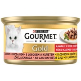 GOURMET GOLD LACHS UND HUHN IN SAUCE FÜR KATZE 85g