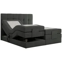 MKS Meble MKS Boxbett, Dunkelgrau Textil, 2-Sitzer, H3 7-Zonen Rechteckig, 160x200 cm Schlafzimmer, Betten, Boxspringbetten
