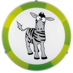 Jugend Wand lampe Kinder Zimmer Motiv Zebra Muster Streifen grün grau im Set inkl. LED Leuchtmittel