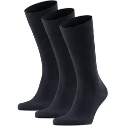 FALKE Herren Socken - 3er Pack Family SO, Allrounder Strümpfe, Uni, Baumwollmischung Dark Navy 47-50
