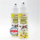 Inseko Insektenschutz-Spray 2x inseko Mücken- & Zeckenschutz Spray I DEET frei, Insektenschutz für Haut und Kleidung