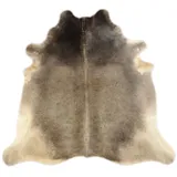 KUHFELL online & NOMAD Fellteppich Kuhfell Teppich Grau-Braun 210×190 cm – Fellteppich Stierfell