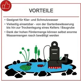 SCHEPPACH Schmutzwasserkombipumpe DWP750 750W 20000 L/h