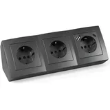 McPower Steckdosenblock Flair 0,15 m Anthrazit 3 St.
