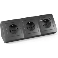 McPower Steckdosenblock Flair 0,15 m Anthrazit 3 St.