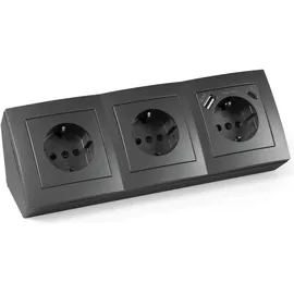 McPower Steckdosenblock Flair 0,15 m Anthrazit 3 St.