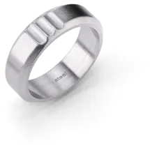 FYNCH-HATTON Fingerring Schmuck Geschenk Edelstahl Ring Curb Kerben silberfarben 64