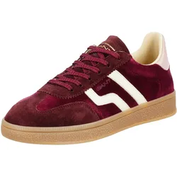 Sneaker GANT "Cuzima", Damen, Gr. 41, rot (weinrot), casual,retro, Schuhe, Retro Sneaker, Schnürschuh mit honigfarbener Gummilaufsohle
