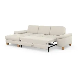 sit&more Ecksofa SIT & MORE "Westham L-Form", beige (creme), B:275cm H:88cm T:172cm, 90% Polyester 10% Polyamid, Sofas, Ecksofa, mit Recamiere, mit oder ohne Bettfunktion, Bettkasten, Füße Eiche