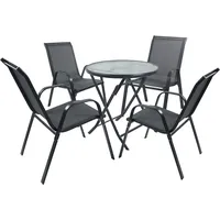 VCM 5-tlg Balkonset Gartenmöbel Set Sonlas