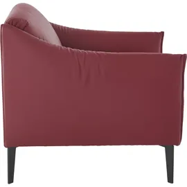 W.Schillig Cocktailsessel "sally", rot (ruby rot z59), B:84cm H:78cm T:84cm, Longlife Xtra-Leder Z59: Glattleder mit modischer Prägung. Hautstärke 0, 9 - 1, 1 mm., Sessel, Cocktailsessel, mit Metall-Winkelfüßen in Schwarz pulverbeschichtet