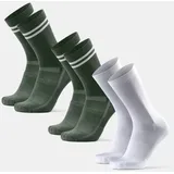 AERO FAHRRAD CREW SOCKEN - 3-Pack - Olive/Streifen | Weiß/Schwarz - 43-47