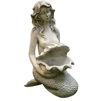 Wasserspeier Meerjungfrau, Skulptur aus Steinguss, Figur