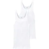 SCHIESSER Unterhemd Essentials Doppelripp, Weiß