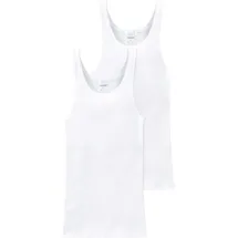 SCHIESSER Unterhemd Essentials Doppelripp, Weiß