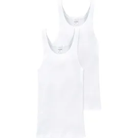 SCHIESSER Unterhemd Essentials Doppelripp, Weiß