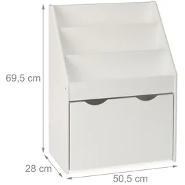 Relaxdays Kinderregal Relaxdays 69,5 x 50,5 x 28 cm MDF Kunststoff weiß