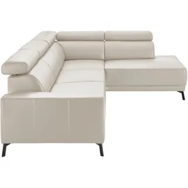 Candy Eckcouch Leder 3-Sitzer Weiß