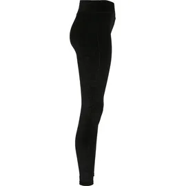 URBAN CLASSICS Ladies High Waist Velvet Leggings - schwarz