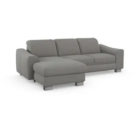 sit&more Ecksofa Dundee L-Form, mit Federkern und Edelstahlfüßen, wahlweise mit Kopfteilverstellung grau
