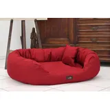 ARES Komfort Hundebett fest gewebtes Polyester 600D - XXL - rot/bordeaux