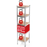 EASYmaxx Schwerlastregal 40x40x180 cm | 875 kg Traglast, 175 kg pro Ebene | Regal und Werkbank | Kellerregal, Lagerregal mit 5 verstellbaren Ablagen | Für Keller, Garage, Hobbyraum, Werkstatt