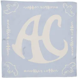 Schal ANOTHER COTTON LAB "Another Cotton Lab AC Lettering Silk Scarf", Damen, Gr. one size, blau, 100% Silk, Modetücher