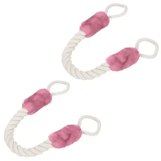 Relaxdays 4 x Türkordel, Klemmschutz rosa creme/rosa