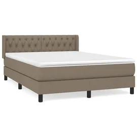 vidaXL Boxspringbett 140 x 200 cm Taupe