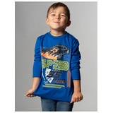 Trigema Longsleeve » Langarmshirt mit coolem Auto-Print«, (1 tlg.), Gr. 140, royal, , 29152050-140