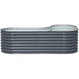 Floraworld Hochbeet Welle L-Form 240 x 80 x 82 cm Schwarz