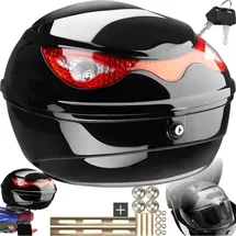 Tectake tectake® Motorradkoffer Sergej Volumen 22 l, großer Reflektor Schwarz