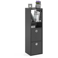 komto Bücherregal 33,8 x 30,7 x 112,5 cm Schwarz