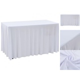 vidaXL 2 Stück Stretch-Tischdecken mit Rand Weiß 120 x 60,5 x 74 cm
