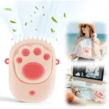 Amxcnoy Tragbarer Nackenventilator, Mini-usb-wiederaufladbarer 3-gang-ventilator, Tisch- Und Taschenventilator Für Reisen, Sport, Camping Oder Büro (pink)