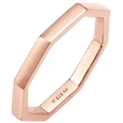 Elli Pinky Ring Achteckform Geo Look 925 Silber 46 Damen 