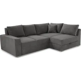 luma-home Eckcouch Cord 3-Sitzer Dunkelgrau