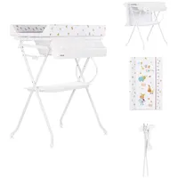 Chipolino Babywanne Wickeltisch 2 in 1 Aqua Zubehörfach klappbar Ständer Stopfen bunt