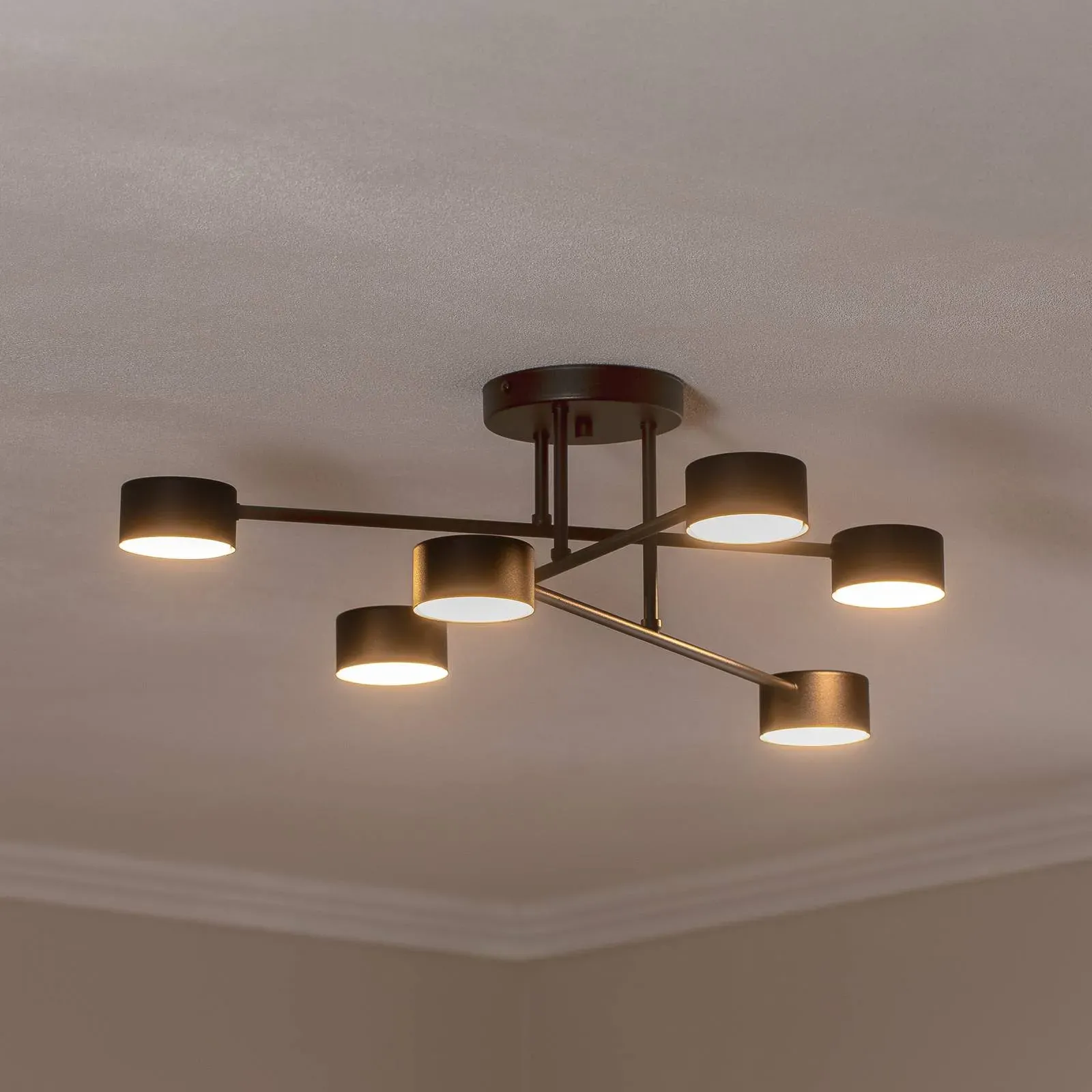 Deckenlampe Modus 6 EMIBIG LIGHTING, dimmbar, schwarz, für Wohn- / Esszimmer, Metall, Modern, Deckenlampe - 60 cm - 60 cm - 20 cm