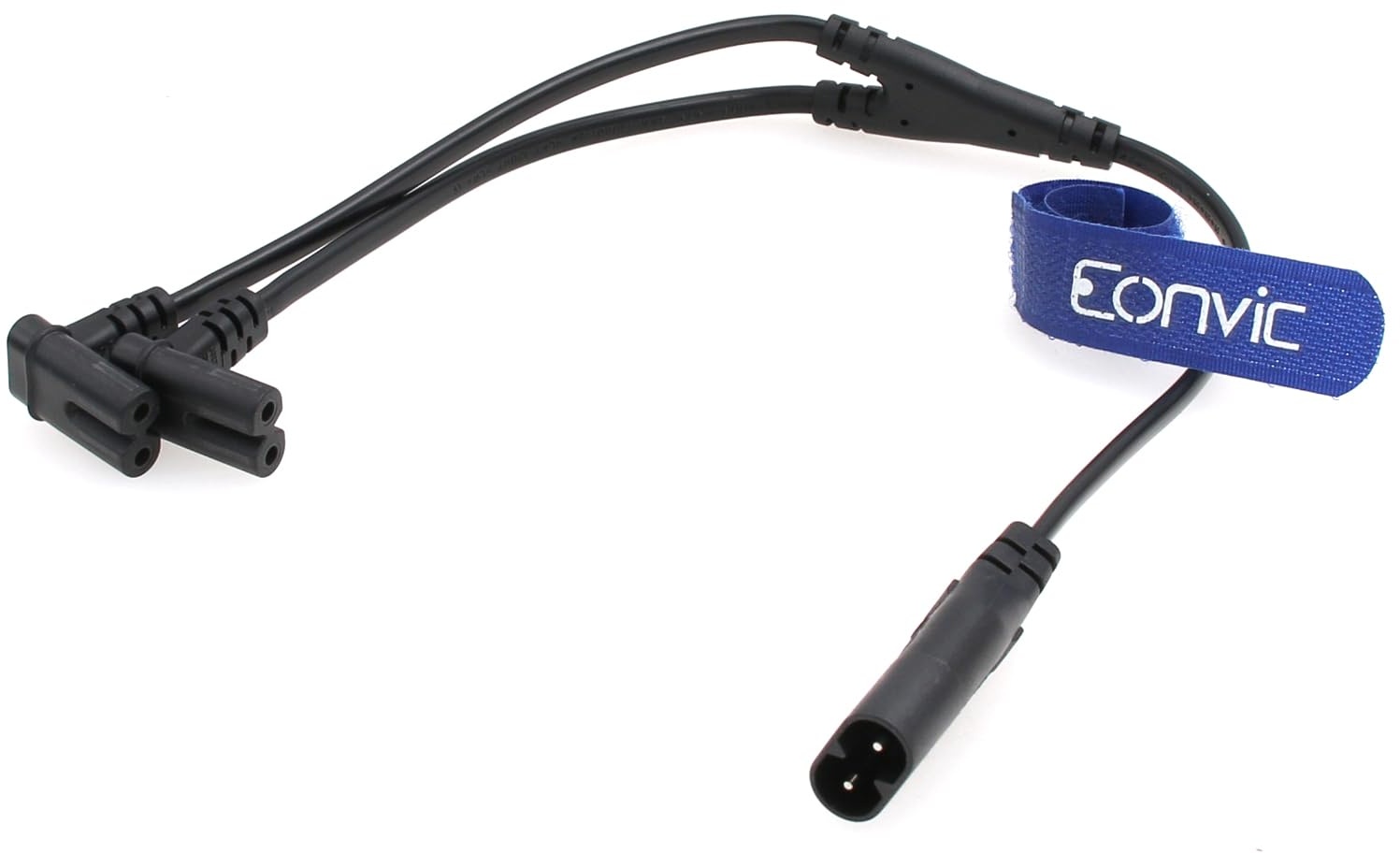 Eonvic IEC320 C8 Stecker auf 2 x C7 Buchse, Y-Splitter, AC-Netzkabel, 125 V, 10 A, 1 in 2 Ausgang, AC-Wandler, polarisiertes Stromkabel für LED-TV-Monitor, 30 cm (nach Oben nach unten)