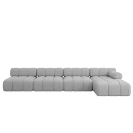 altdecor Ecksofa modulares Sofa Razon-L3 - 380x160x70 cm Hellgrau Bouclé