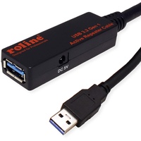 Roline USB 3.2 Gen 1 Aktives Repeater Kabel, schwarz,