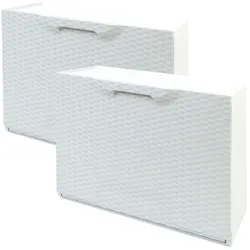 2er-Set Schuhregale WellHome Rattan aus Polypropylen in Weiß