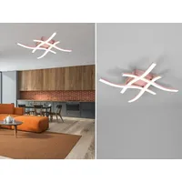 Trio LED Deckenleuchte ROUTE 4 flammig Metall Roségold 46x46cm