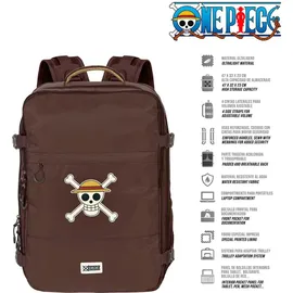 One Piece Skull-Großer Mercury Handgepäck Rucksack 47x23x33cm, Braun, Kapazität 35 L